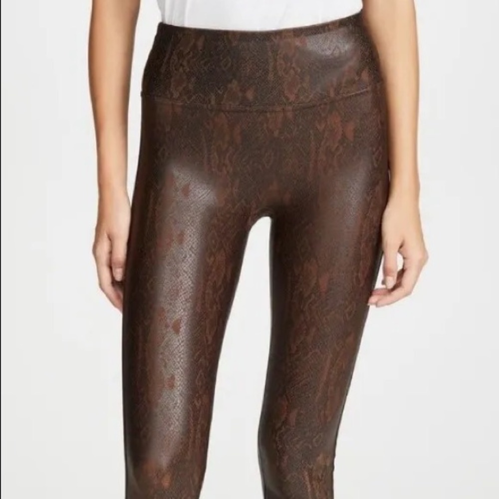 Brown Snakeskin Spanx Leggings
